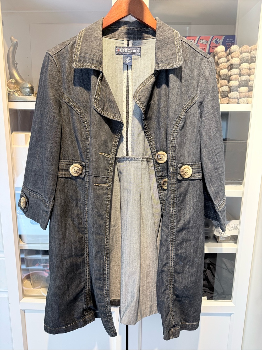 Baccini Women's Denim Trench Jacket